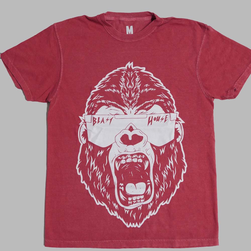 PARTY GORILLA T-SHIRT - CRIMSON